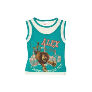 Madagascar3 Girls Teal Printed T-Shirt