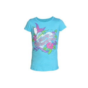 Kids Ville Girls Blue Printed T-shirt