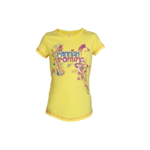 Hannah Montana Girls Yellow Printed Tops
