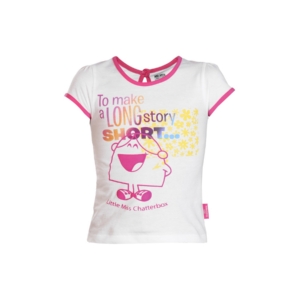 Mr. Men Little Miss Girls White Printed Top