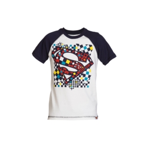 Superman Boys Off White & Navy Blue T-shirt