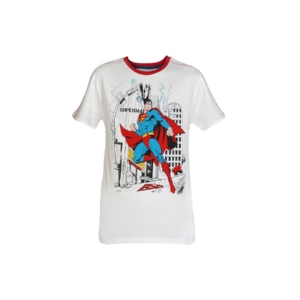Superman Boys White Printed T-shirt