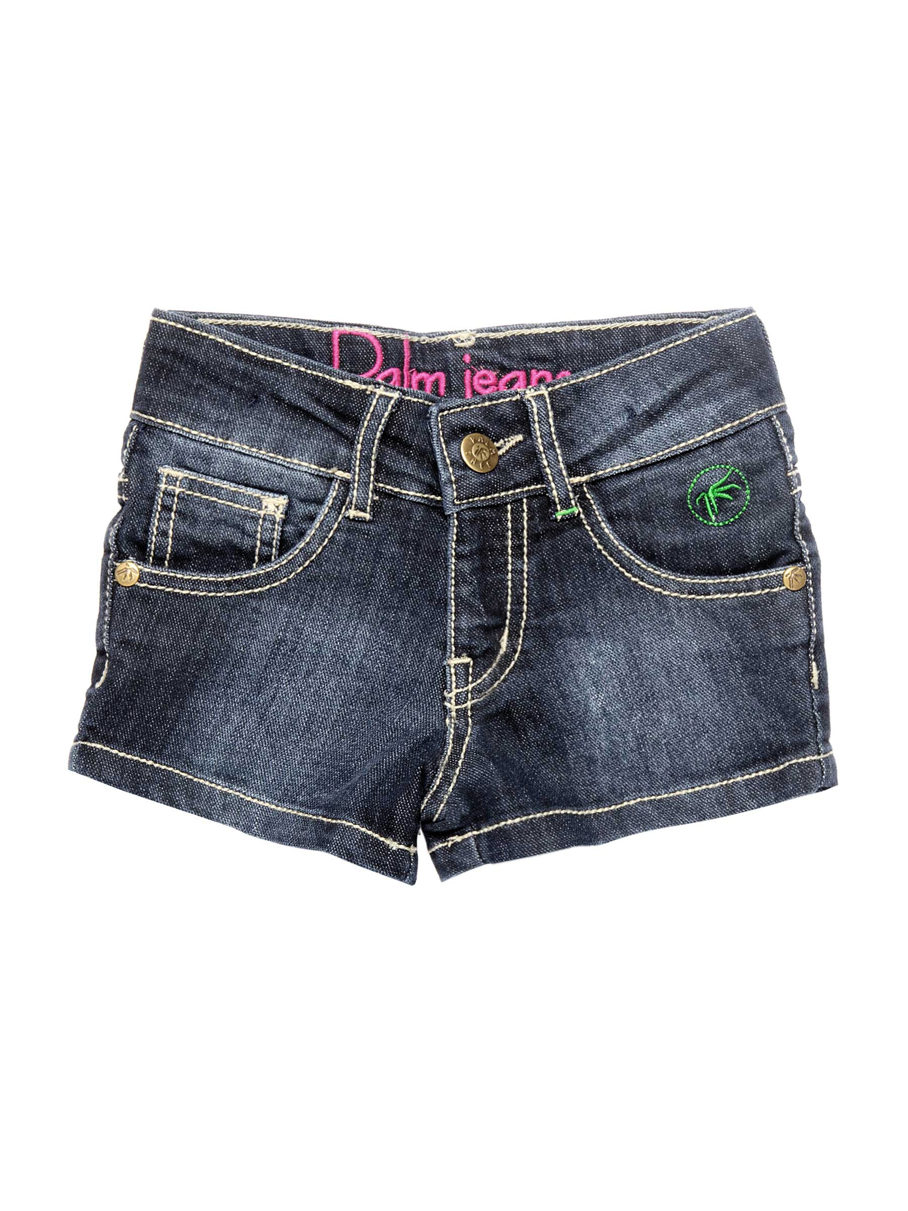Gini and Jony Girls Woven Navy Blue Shorts