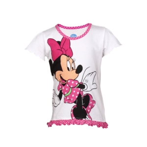 Disney Kids Girl's White Minnie With Pink Lace Kidswear