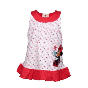 Disney Kids Girl's Red And White Minnie Flower Kidswear