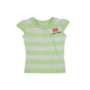 Gini And Jony Girls Striped Green Top