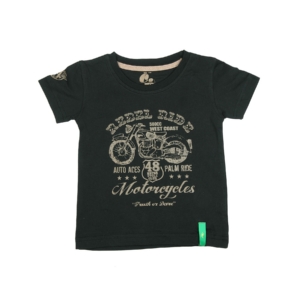 Gini and Jony Boys Printed Black T-Shirt