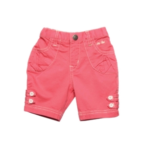 Gini and Jony Girls Woven Pink Pedal Pusher