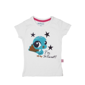 Doodle Girls Printed White Top