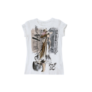 United Colors of Benetton Girls White Printed T-Shirt