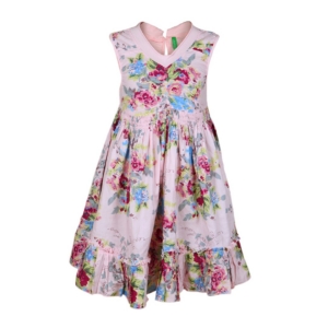 United Colors of Benetton Kids Girls Pink Printed Dress