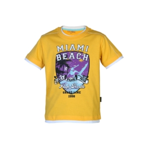 Doodle Boys Printed Yellow T-shirt