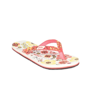 Lotto Women White & Pink Blossom Flip Flops