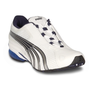 Puma Men's Tarun White Navy Silver Red Shoe