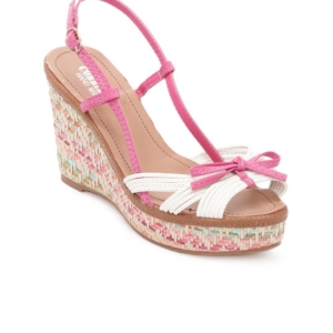 Cobblerz Women Pink & White Wedges
