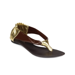 Rocia Women Brown & Gold Sandals