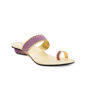 Portia Women Purple & Gold-Toned Sandals