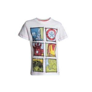 Avengers Boys White Printed T-shirt