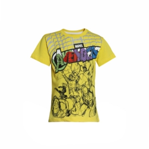 Avengers Boys Yellow Printed T-shirt