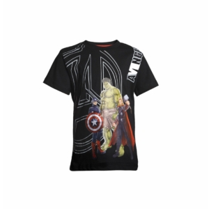 Avengers Boys Black Printed T-shirt