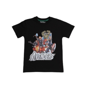 Avengers Boys Black Printed T-shirt