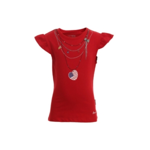 Doodle Girls Red Printed Top