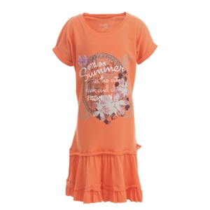Doodle Girls Orange Printed Dress