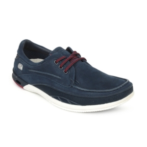 Clarks Men Navy Leather Sneakers