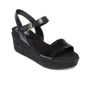 Clarks Women Black Onslow Beat Leather Wedges