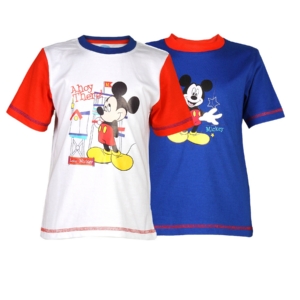 Disney Kids Boy's White Mickey Abhoy Red Set of 2 Kidswear