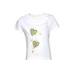 Ant Kids Girl's White Little Heart Kidswear