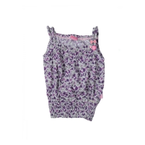 Doodle Girls White and Purple Printed Top