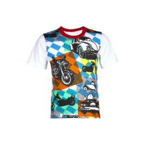 Doodle Boy's Car Print White Red Blue Kidswear