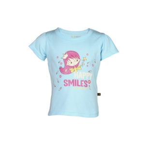 Doodle Girl's Happy Smiles Blue Pink Kidswear