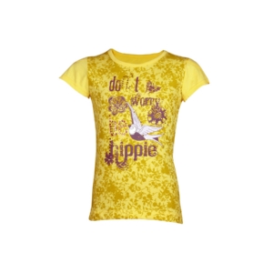 Doodle Girl's Dont Worry Hippie Yellow Teen Kidswear