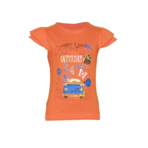 Doodle Girls Saturday 24Am Orange Tshirts