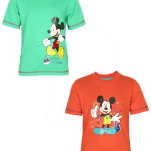 Disney Kids Boys Little Captain Pack of 2 Red Green T-shirt