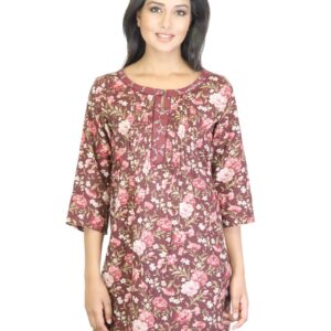 W Women Wine Printed Kurti