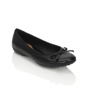 Clarks Women Black Leather Ballerinas