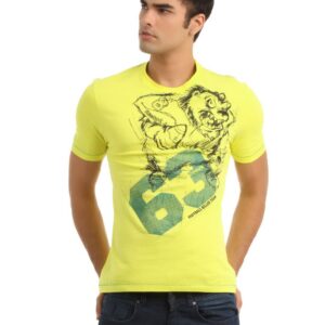 Reebok Men Lemon Yellow T-shirt