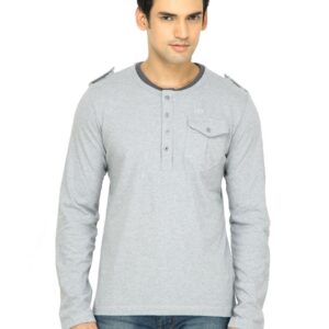s.Oliver Men Solid Grey Tshirt