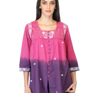 BIBA OUTLET Women Dyed Pink Kurti