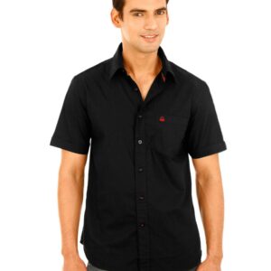 United Colors of Benetton Men Solid Black Shirt