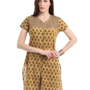 Vishudh Women Light Brown Kurta