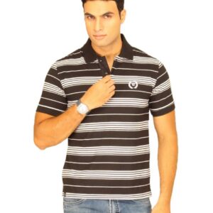 Classic Polo Men's Black With White Stripes T-shirt