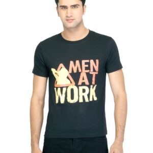 Myntra Men Men At Work Black T-shirt