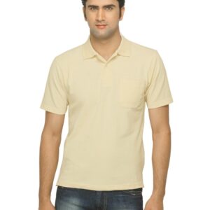 Proline Men Cream-Coloured Polo T-Shirt