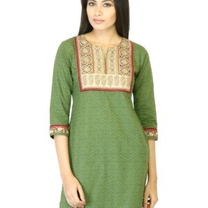 Mother Earth Women Green Printed Kurta