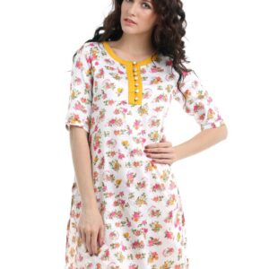 Myntra Women White Printed Kurta