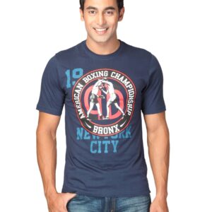 Locomotive Men Solid Lantos Blue T-Shirts